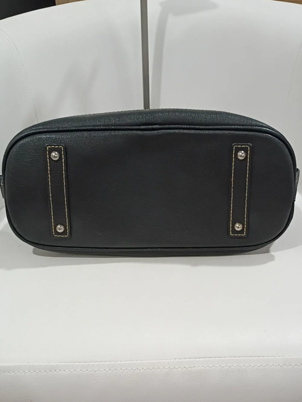 Dooney & Bourke Black Saffiono Leather Dome Satchel